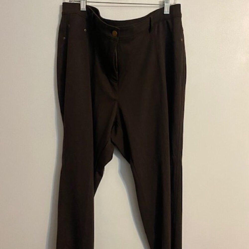 Ruby Rd. Coffee Straight leg pants, size 20W